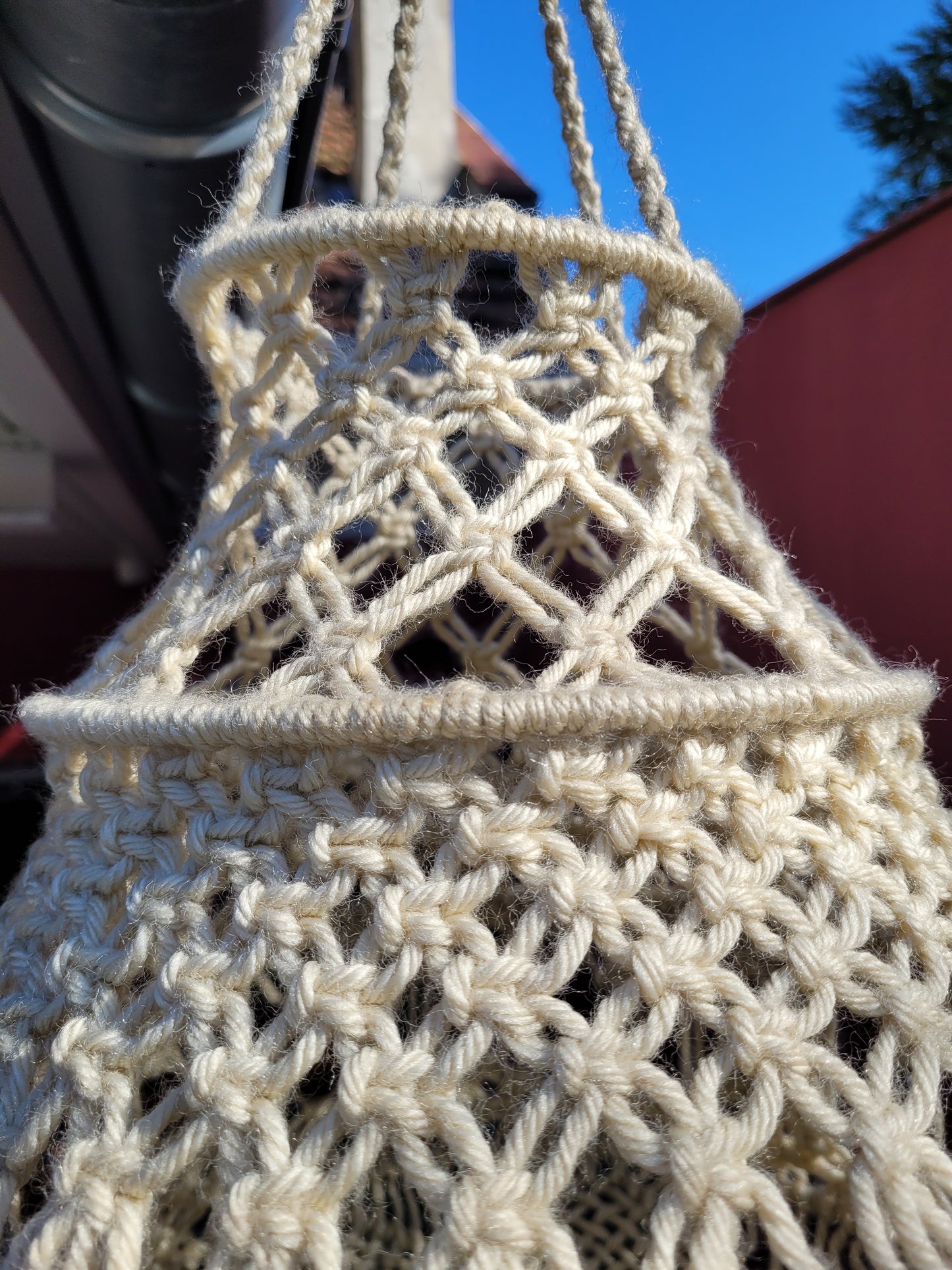 Suspension vintage en macramé - Ref 880