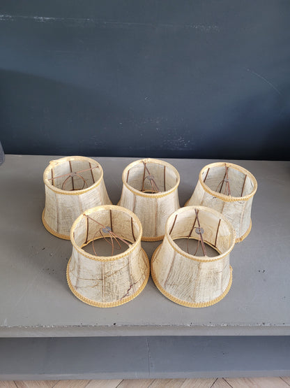 Lot de 5 abat-jour à pince en vessie de porc - Ref 848