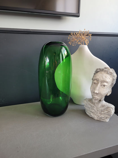 Grand vase en verre vert - Ref 1046