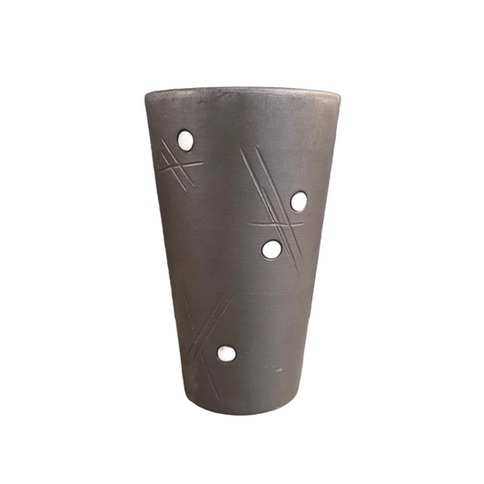 Gobelet en céramique artisanale marron mat - Ref 1408