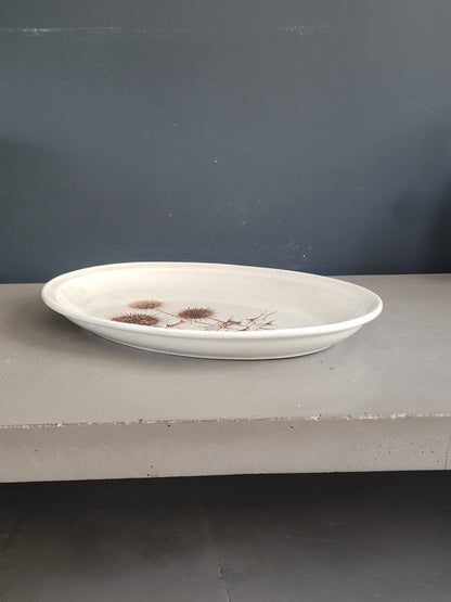 Plat de service en céramique motif chardons Sarreguemines - Ref 1027