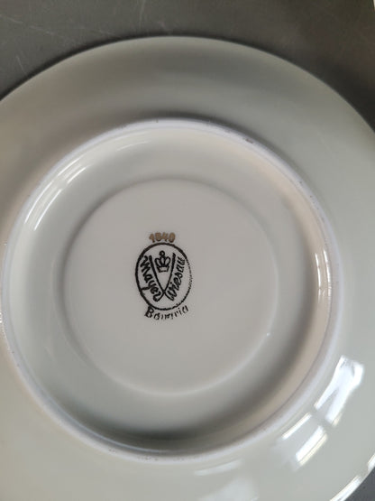 5 soucoupes Mayer Wiesau en porcelaine de Bavière motif doré - Ref 841