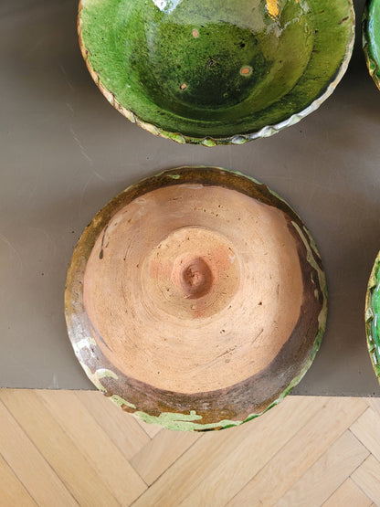 Saladier en terre cuite émaillée vert - Ref 791