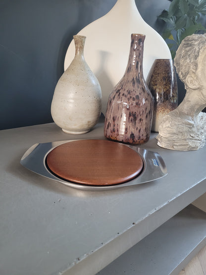 Plateau à fromage Bramah en Inox et teck - Ref 779