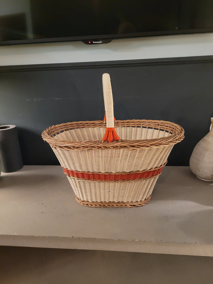 Panier ancien ovale fond bois - Ref 784