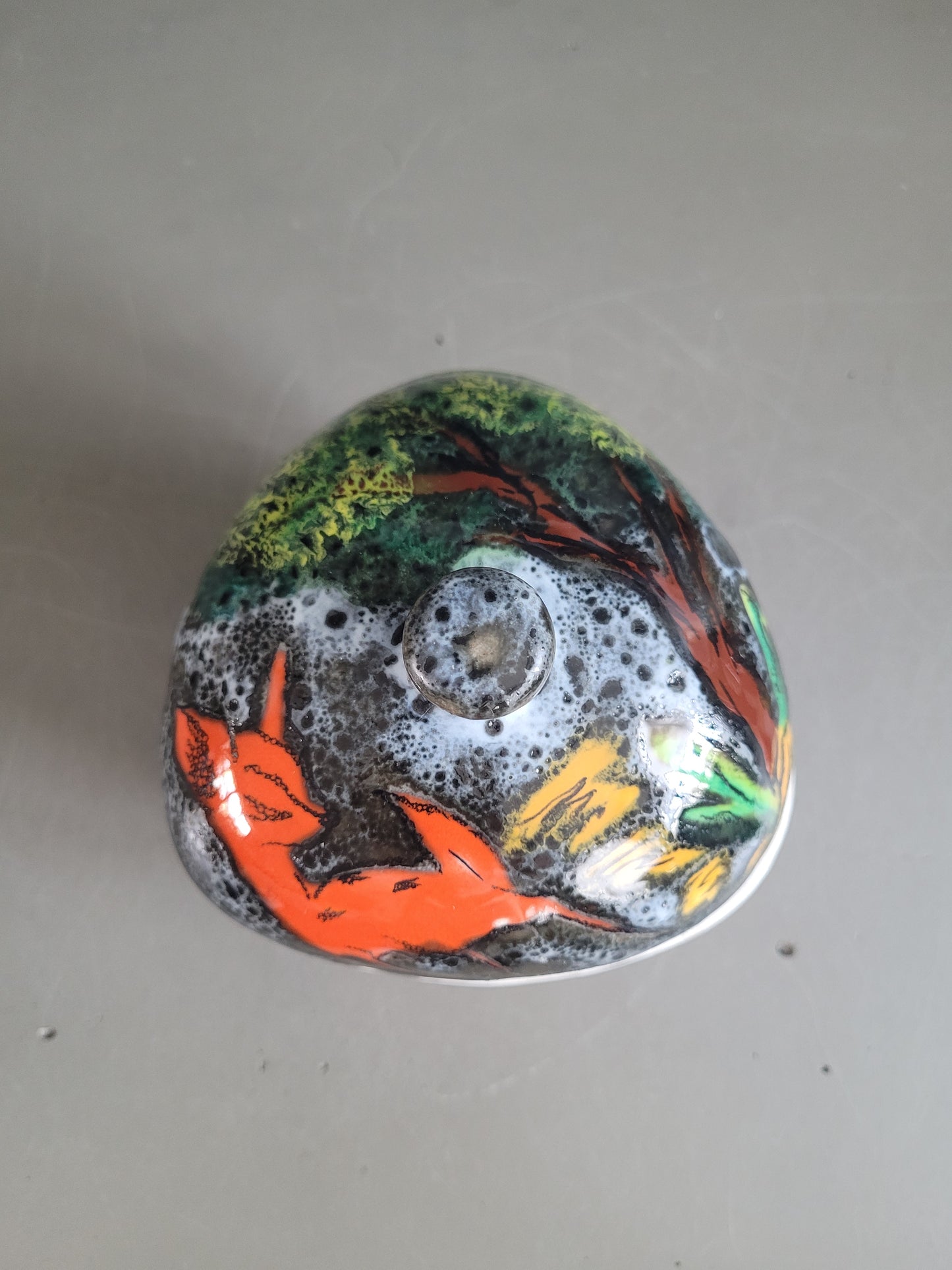 Bonbonnière Vallauris en céramique émaillée façon fat lava - Ref 395
