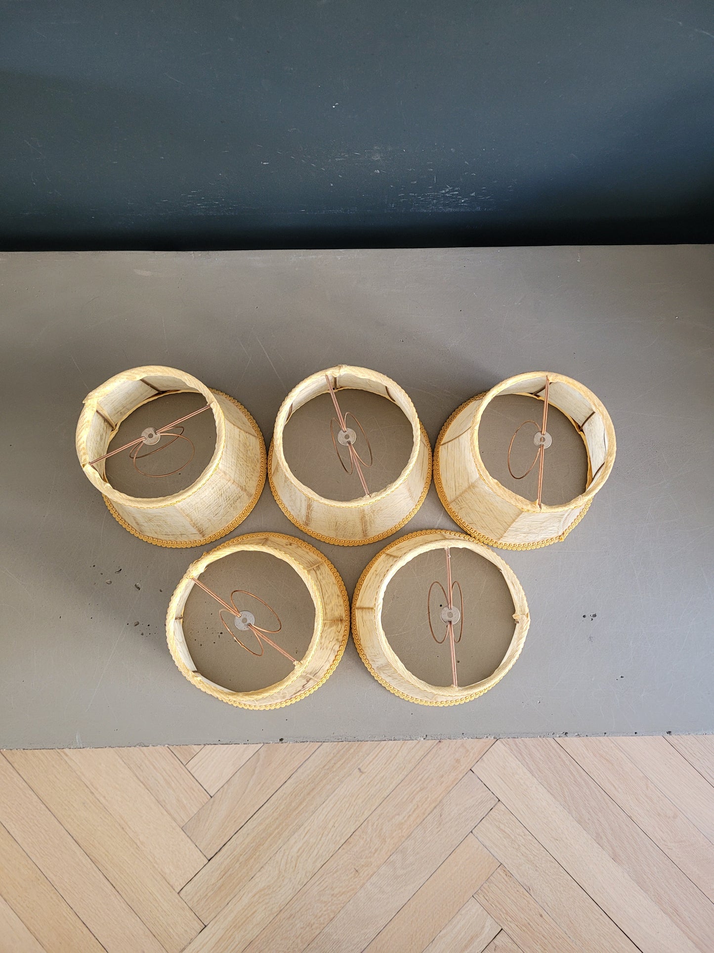 Lot de 5 abat-jour à pince en vessie de porc - Ref 848