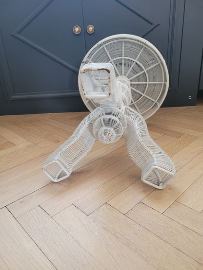 Bout de canapé en fil métallique laqué blanc - Ref 765