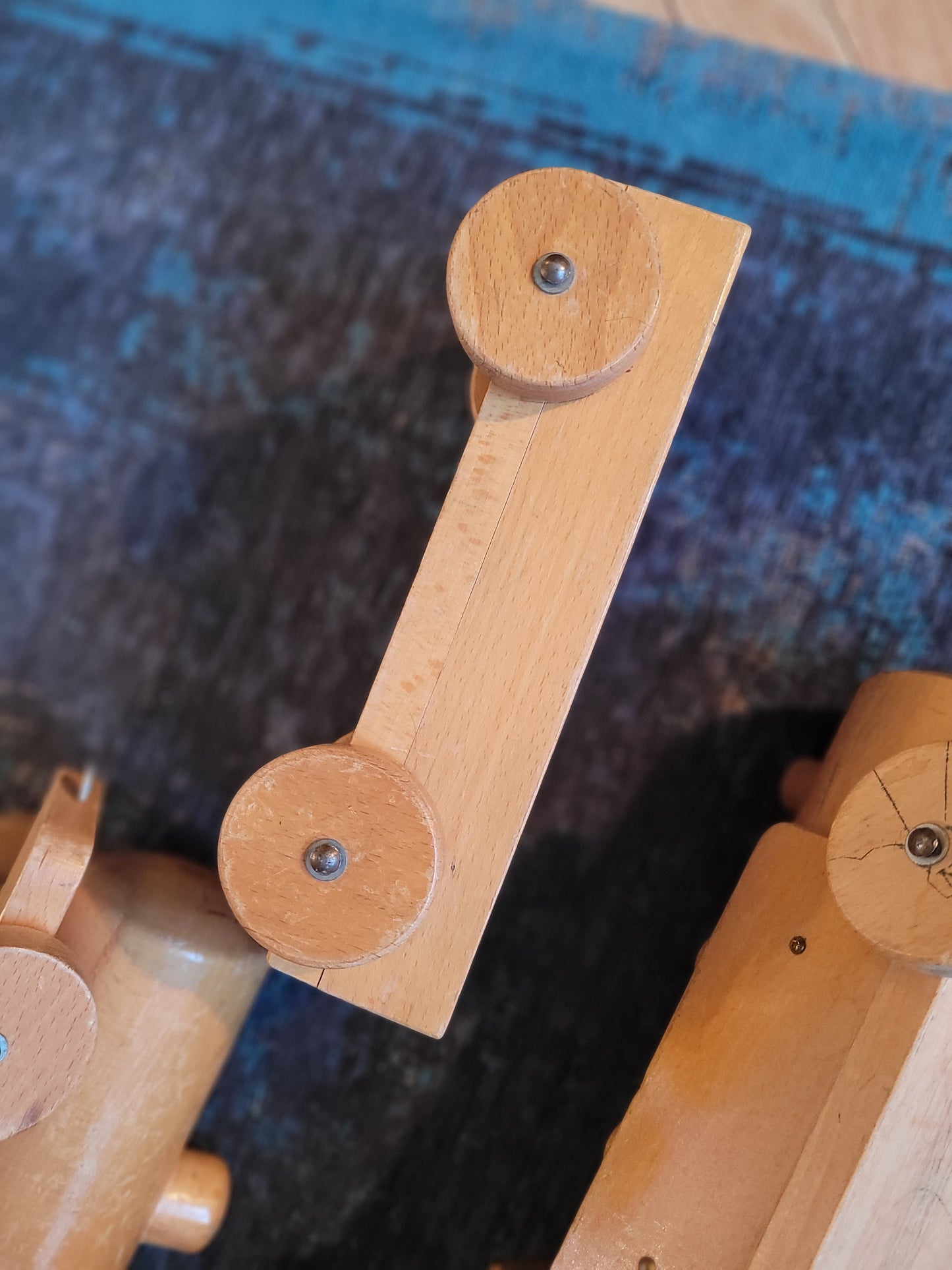 Train en bois ancien - jouet en hêtre- Ref 783