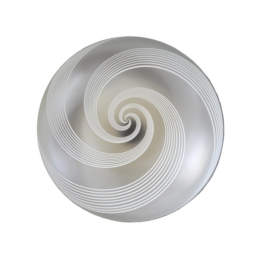 Plafonnier applique en verre globe dépoli à motif spirale- Ref 819