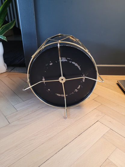 Corbeille à papier en tôle laquée et laiton - Ref 772