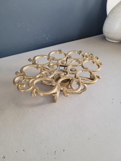 Dessous de plat chauffe-plat en laiton massif- Ref 653