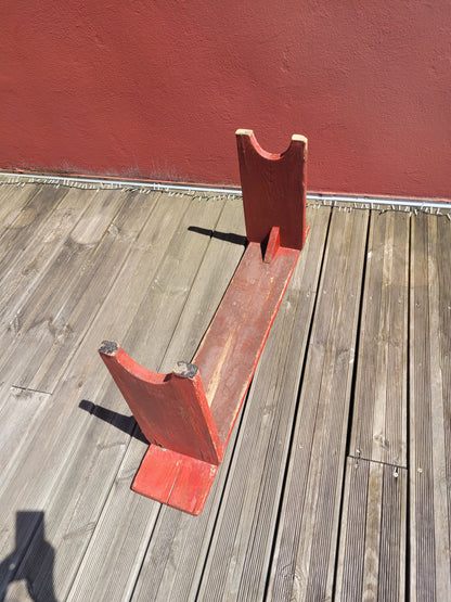 Banc ancien en bois peint en rouge - Ref 1261