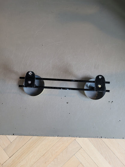 Porte-manteau mural 2 patères années 60 jaune - Ref 289