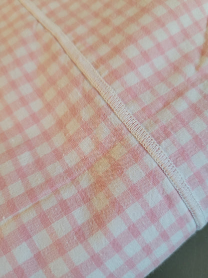 Drap - pièce de tissu - nappe vichy rose - 290x220cm - 912