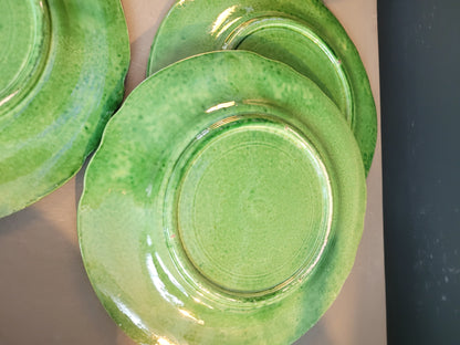 Serie d'assiettes Vallauris vertes - Ref 478