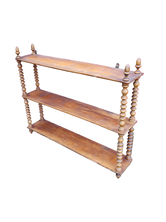 Étagère en noyer en bois perlé - Ref 1240