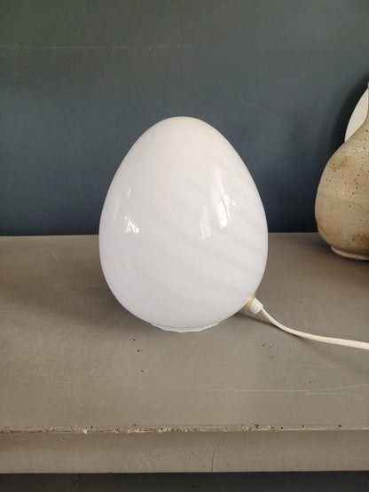 Lampe egg spirale en verre de Murano - Ref 497
