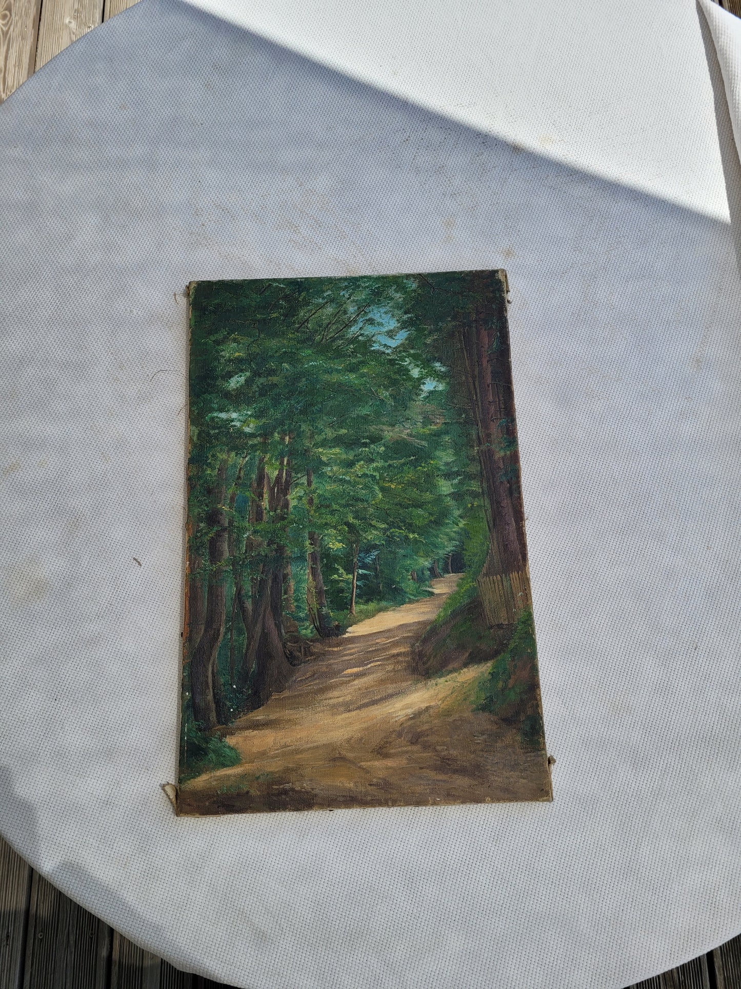 Tableau paysage ancien huile sur toile - Ref 357