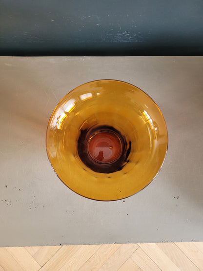 Vase en verre ambré évasé- Ref 790