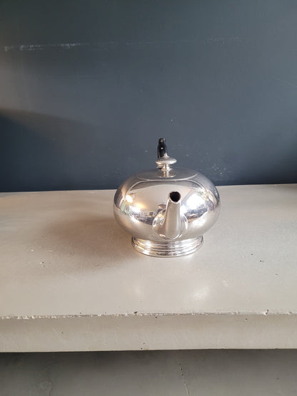 Théière ancienne en étain et poignée bois - Ref 686