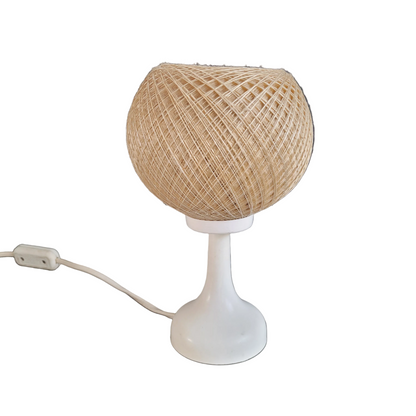 Lampe de table 60's pied tulipe  et abat-jour fil tendu - Ref 865