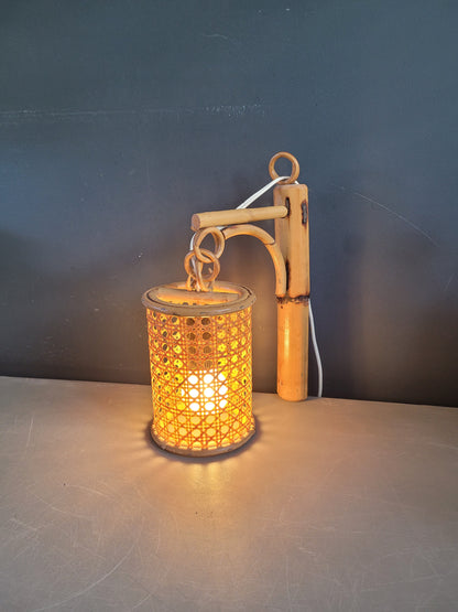 Applique vintage en bambou et cannage - Ref 878