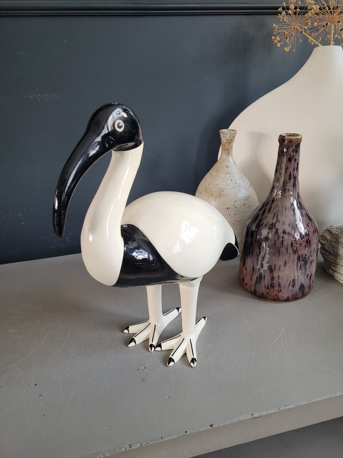 Statuette Ibis en résine laquée - Ref 905