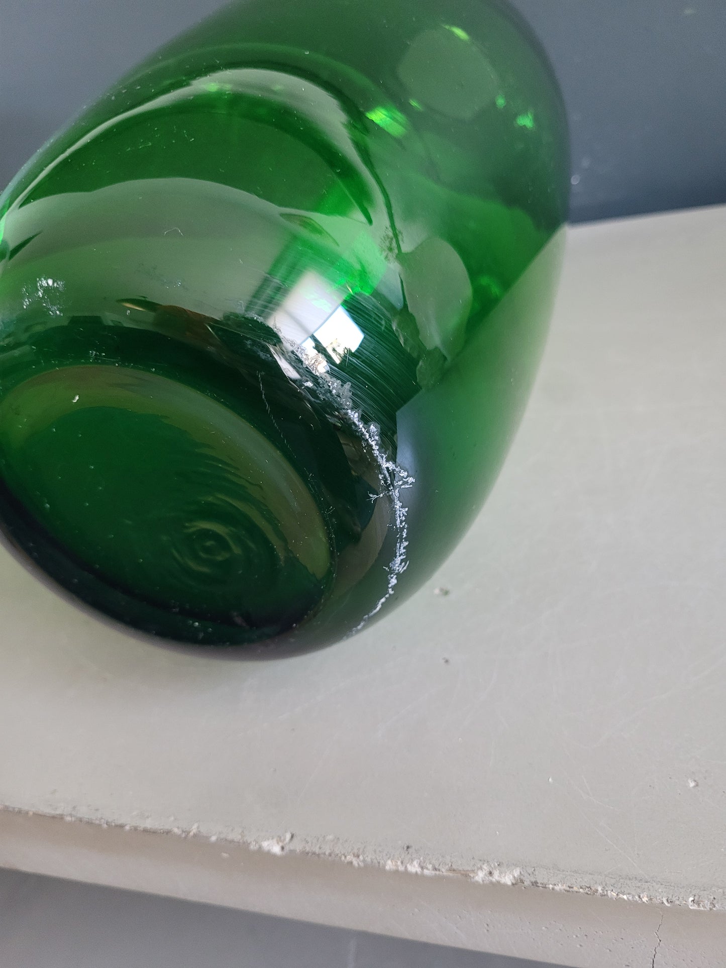Grand vase en verre vert - Ref 1046
