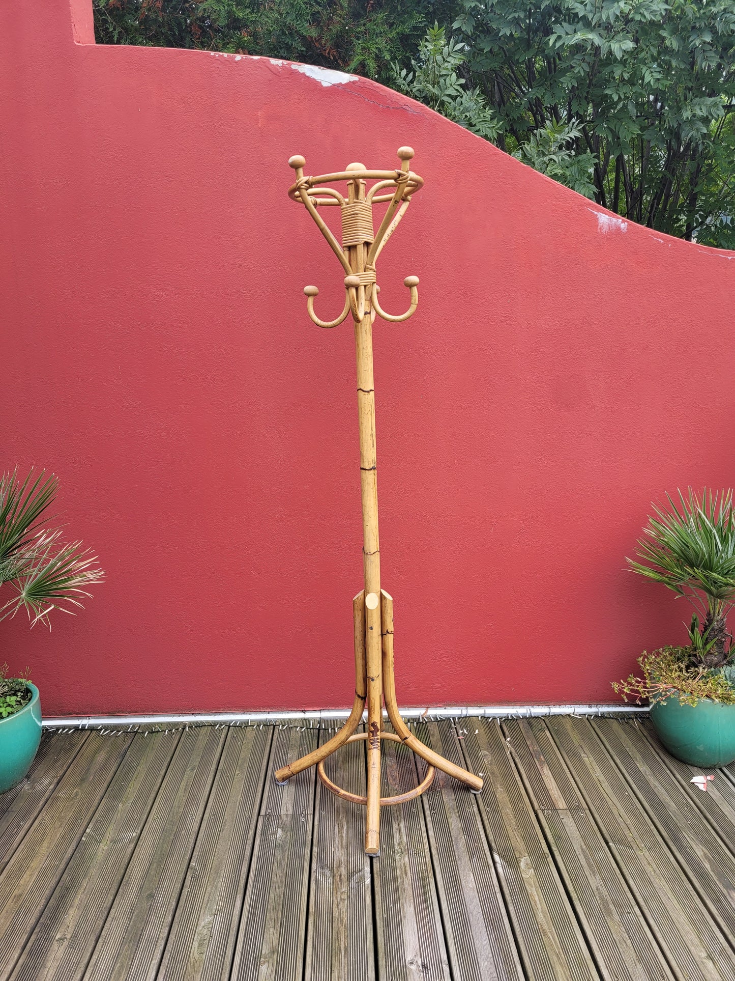 Porte-manteaux vintage en bambou - Ref 594