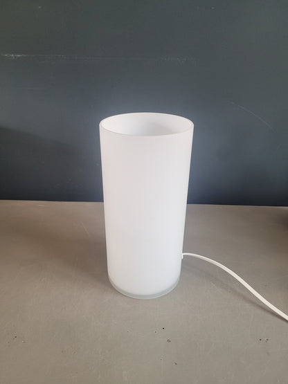 Lampe à poser contemporaine en verre dépoli blanc - Ref 750