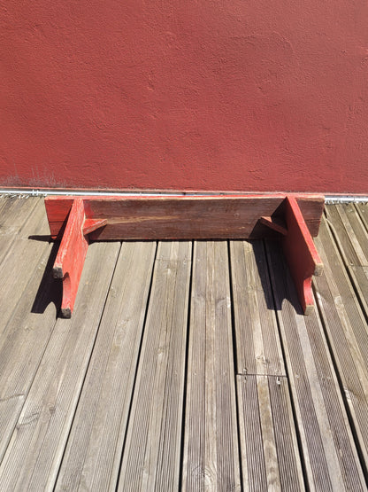 Banc ancien en bois peint en rouge - Ref 1261