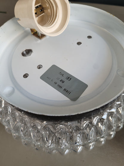 Paire de plafonniers en verre moulé - Ref 435