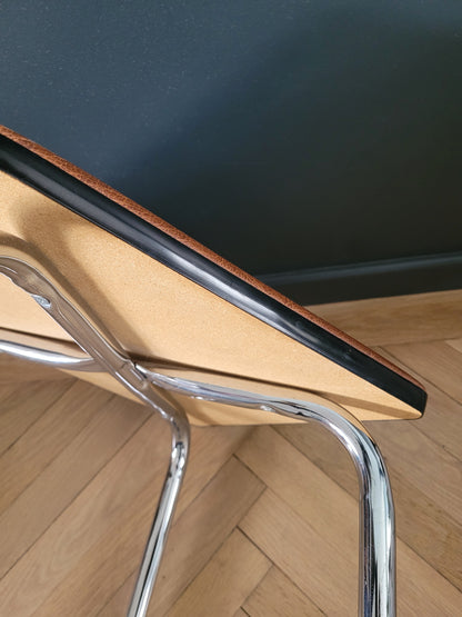 Tabouret vintage en Skaï et chrome- Ref 998