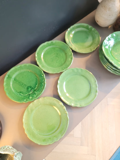 Serie d'assiettes Vallauris vertes - Ref 478