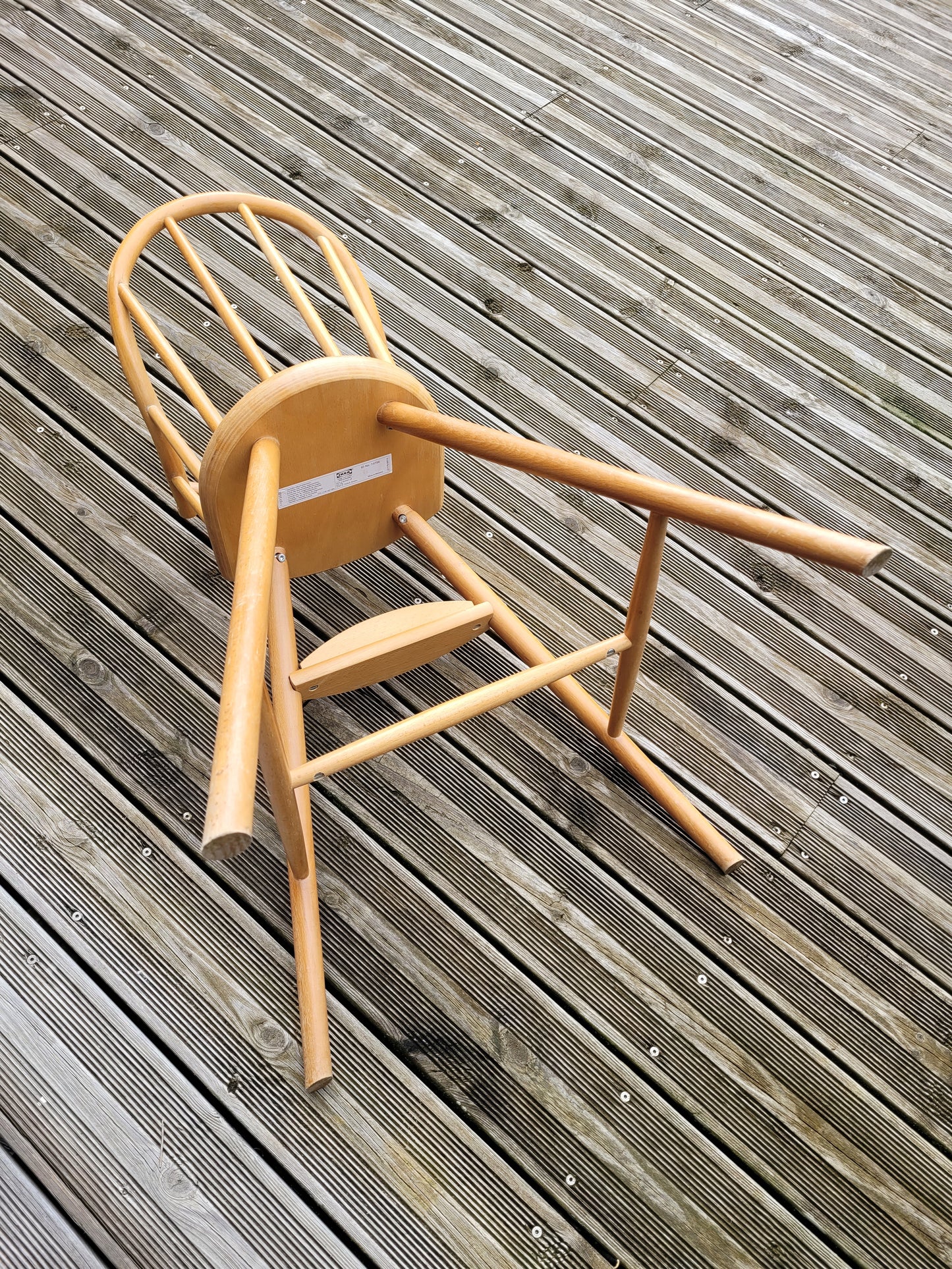 Chaise haute bébé Ikea Gulliver en hêtre cintré- Ref 348