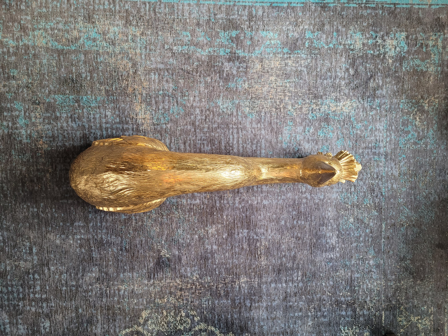 Tête de paon mural doré 85cm - Ref 610