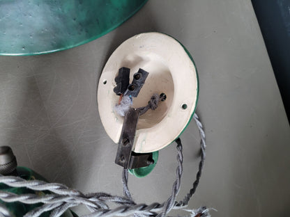 Suspension à poulies en céramique émaillée verte - Ref 641