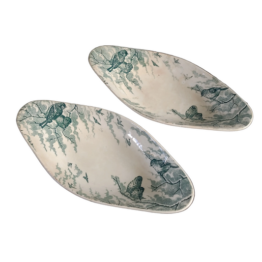 Paire de raviers terre de fer Sarreguemines modèle Neige - Ref 847