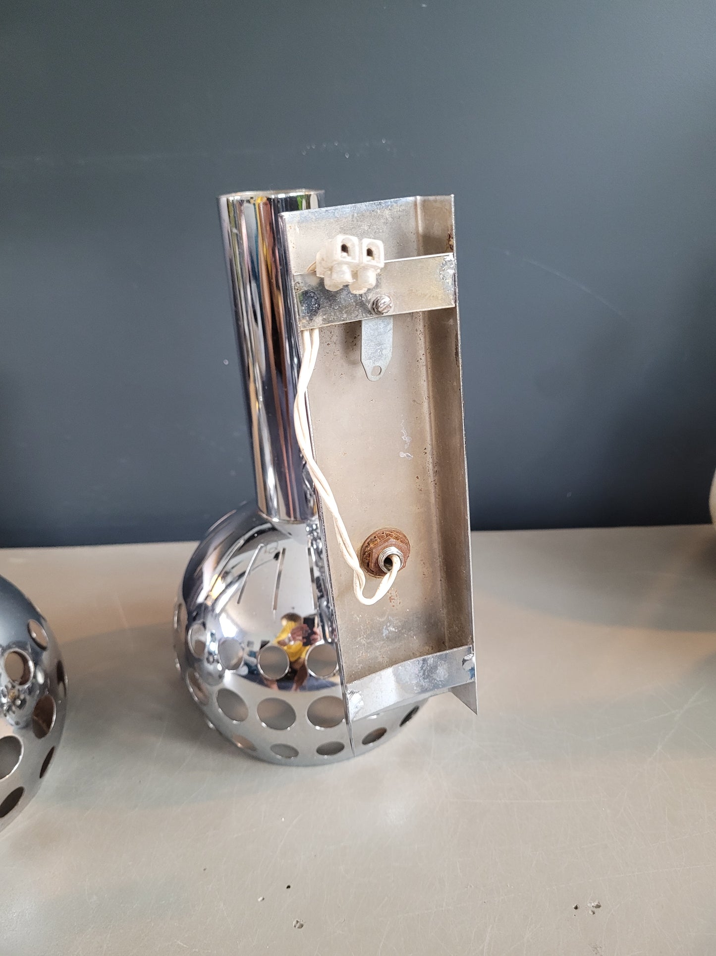 Ensemble applique + suspension vintages chromées - Ref 650