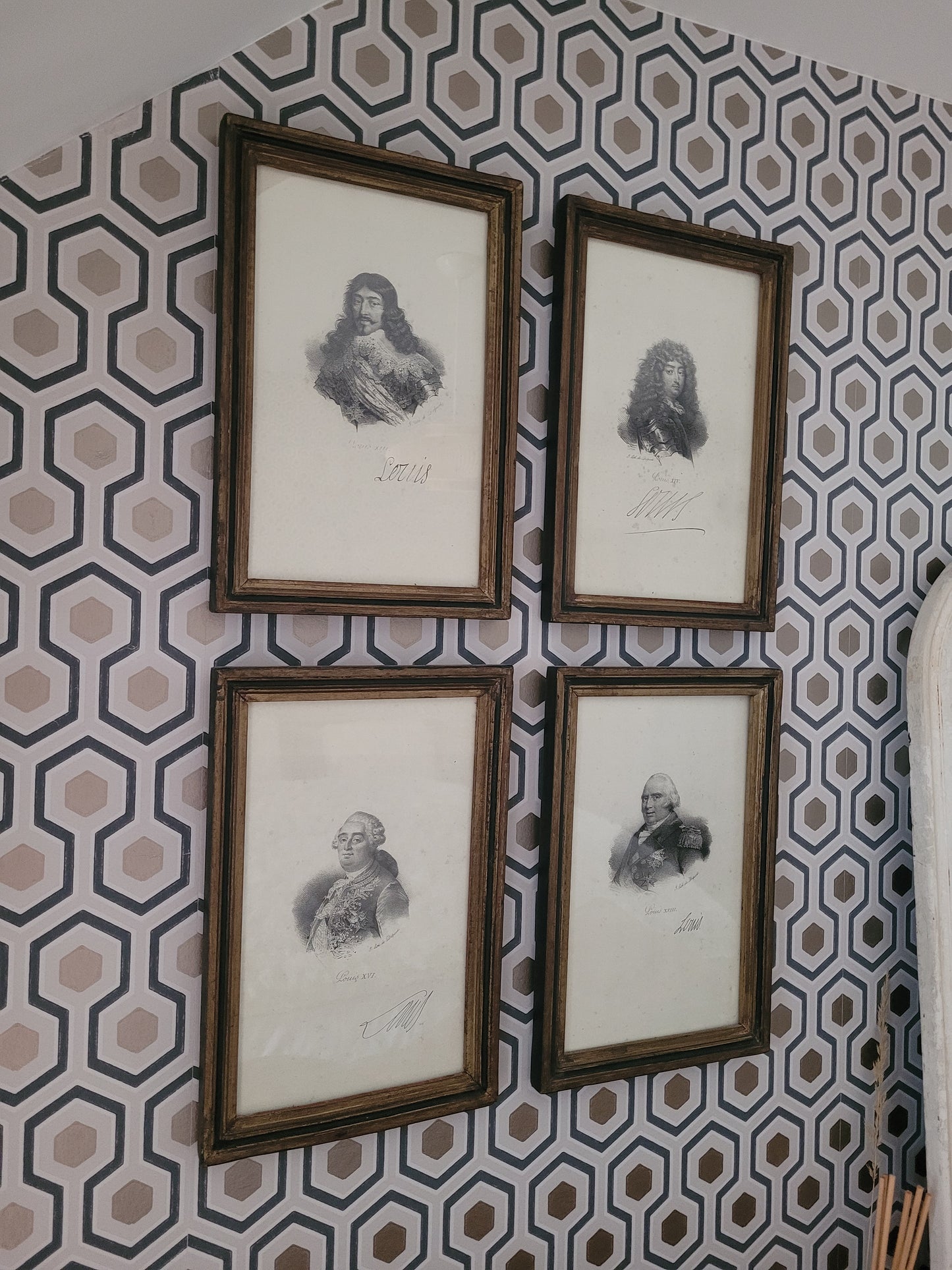 Lot de 4 portraits de Rois de France - Ref 463