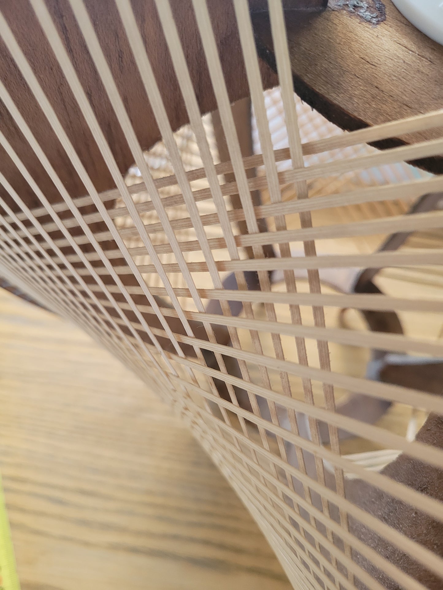 Suspension vintage en osier et bois - Ref 358