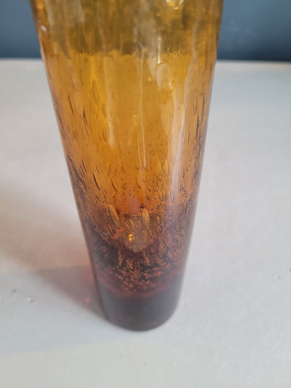 Vase en verre bullé ambré - Ref 540