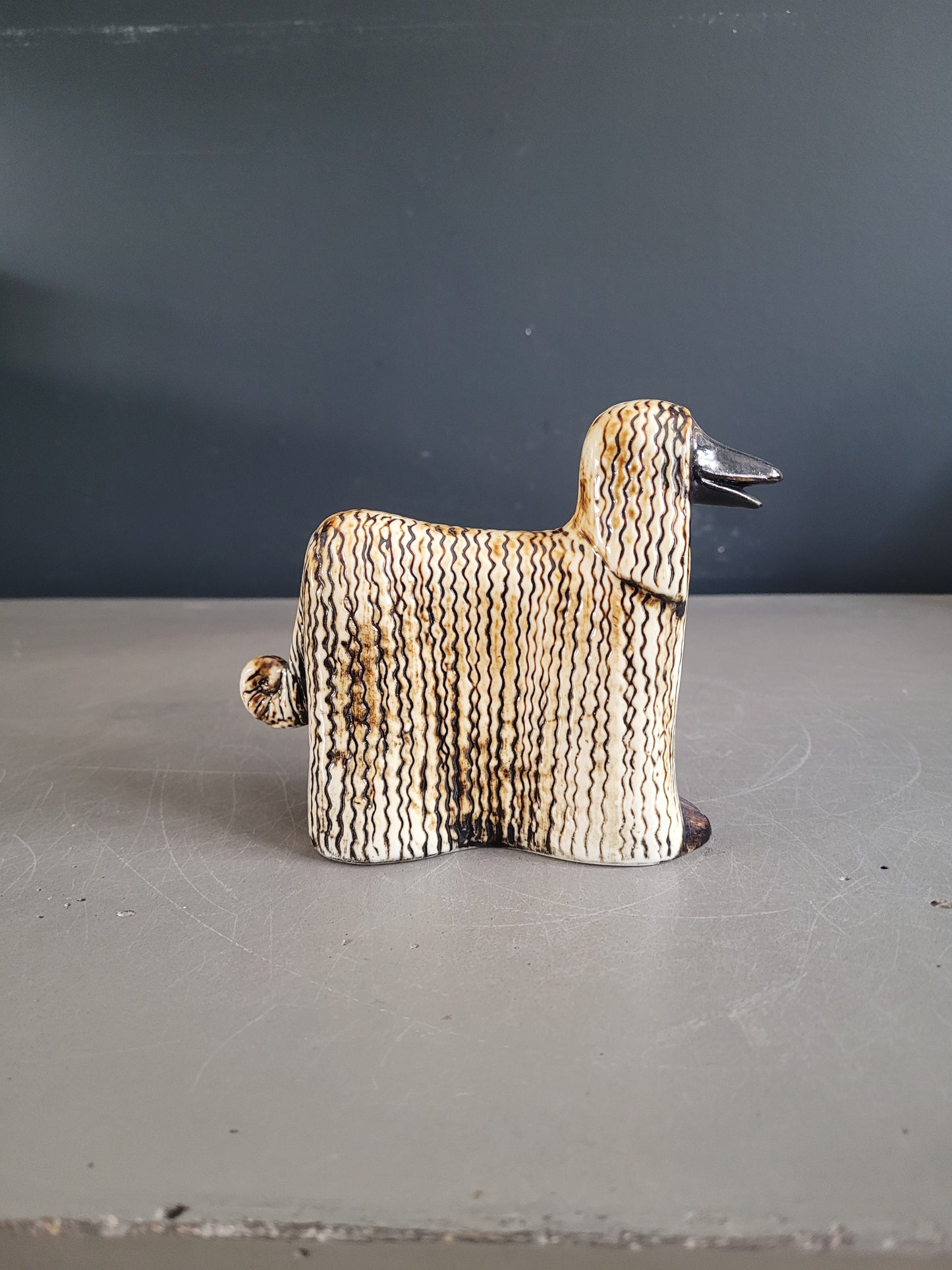 Levrier Afghan en céramique de Lisa Larson pour Gustavsberg - Ref 904