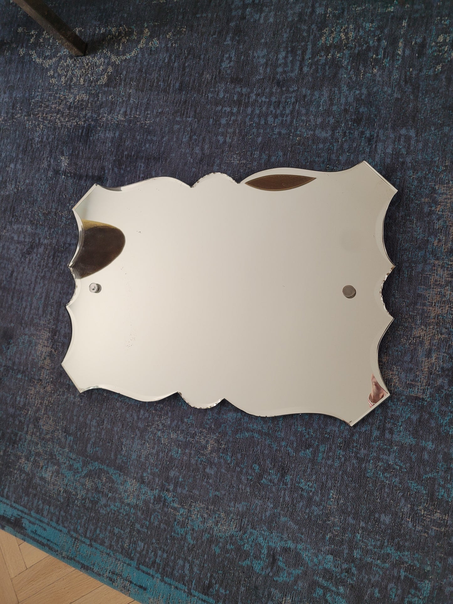 Miroir biseauté ancien à suspendre - Ref 1011