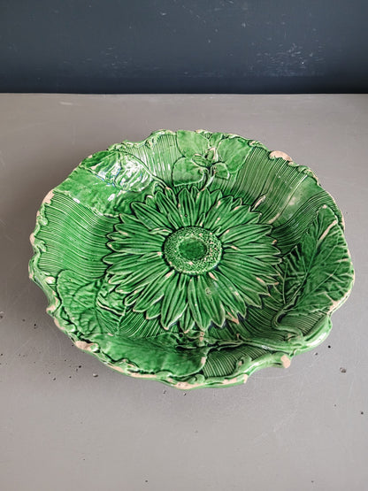 Assiette montée en barbotine motif tournesol - Ref 900