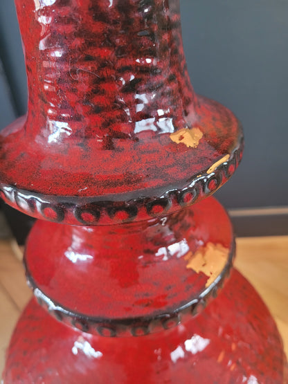 Grand pied de lampe West Germany double éclairage en céramique - Ref 833