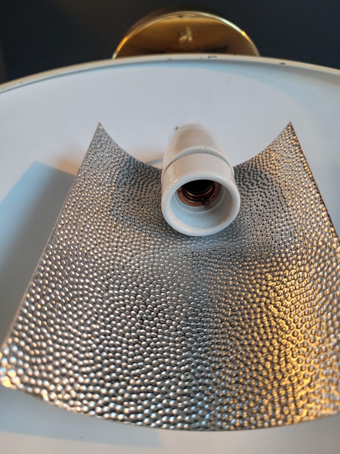 Applique soucoupe dorée et blanc crème - Ref 668