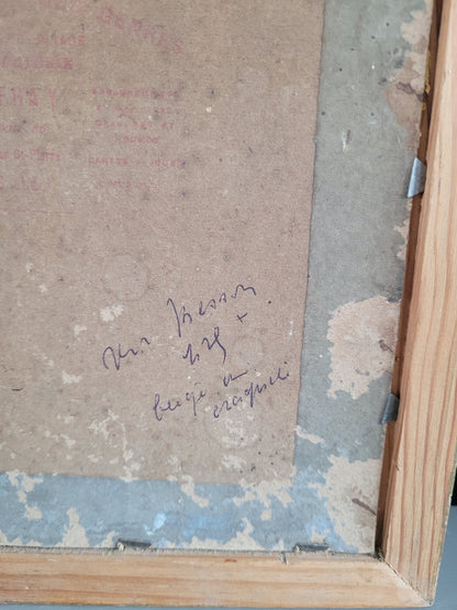 Tableau ancien encadré anémones - Nature morte -  799