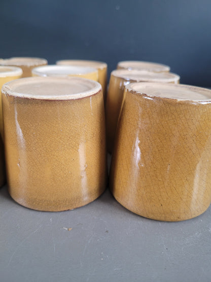 Lot de 12 gobelets en céramique moutarde - Ref 966